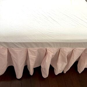 Vtg Ralph Lauren Full/Double 100% Cotton Size Pink Box Pleat Bed Skirt 14” Drop